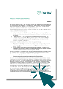 Front cover of paper "Why we focus on corporation tax"